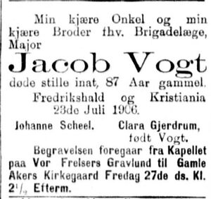 Dødsannonse Jacob Vogt 1906.jpg