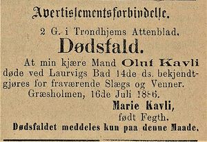 Dødsannonse for Oluf Kavli i Tromsø Stiftstidende 18.07. 1886.jpg