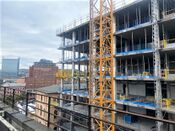 Reising av nytt regjeringskvartal; motiv fra september 2022, D-blokka oppføres rett bak Møllergata 19. Foto: Elin Olsen