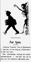 Oppslag om «de andres» mening om utfallet av 1. mai 1930 i Dagens Nyheter, organ for Harstad Arbeiderparti avd Norges Kommunistiske Parti.