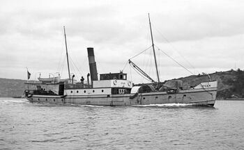 D/S Svan ble innleid sommeren 1887 på Christiania-Sætre Dampskibsselskab ruter på "Askerlandet" for å sikre kapasitet gjennom sommeren. (Foto Anders B Wilse)