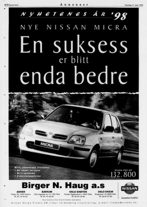 Dagsavisen 1998-JUN-17 Birger N. Haug Nissan Norge Finans.png