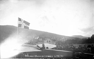 Unikt postkort med Ltd. Dahlbeck i cockpit på Marienlyst.Kortet tilhører Ivar Haakonsens samling.