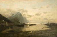 Dampskipsanløp i Lofoten. Foto: Digitalt museum/Norsk maritimt museum. NSM.K02999