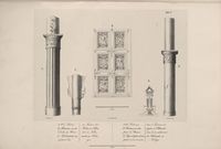 Interiørelement og ornamentikk, teikna av Johan Christian Claussen Dahl, 1837.