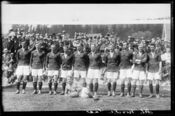 Det norske landslaget til kamp på Frogner. Foto: Narve Skarpmoen (1919).