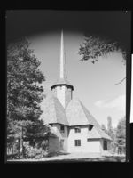 Dombås kyrkje i 1963. Foto: Nasjonalbiblioteket