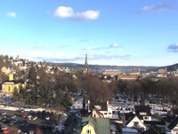 Utsikt over Bragernes, sett fra sykehuset. Foto: Stig Rune Pedersen (2012).