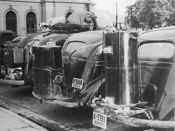 Drosjer med gassgenerator under andre verdenskrig.