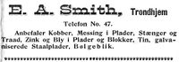 E. A. Smiths annonse 19. desember 19006