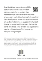 Postkortserie fra Falstadsenteret. Tekstsida av kortet om Edel Sødahl. Foto: Falstadsenteret (2025)