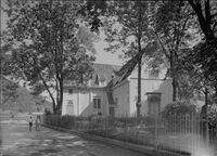 Egersund kirke, restaureringsarbeider s.m. Ulrik Hendriksen (1923-ca.1940). Foto: Nasjonalbiblioteket (1960).
