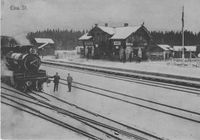 Eina stasjonsområde. Postkort. Ukjent/Origo - Norske jernbanestasjoner