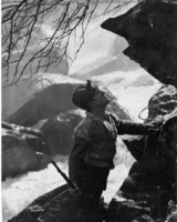 Tveito som «Lapp-Nils» i spillefilmen Viddenes folk fra 1928, regi: Ragnar Westfelt. Foto: Hans Tveito (1928).