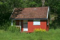 De første 10 hyttene ble kalt «Julemerkehusene». Foto: Leif-Harald Ruud (2024).