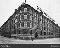 Middelthuns gate 17: Elektrisk Bureaus fabrikk og kontor. Foto: Telemuseet (1900–1950).