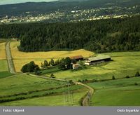 Flyfoto av Ellingsrud gård