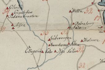 Ellingsrudsæter Kongsvinger kommune kart 1800.jpg