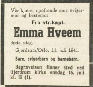 Emma Hveem dødsannonse 1941.jpg