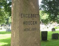 Gravminne, skolemann og bygdemålsdikter Engebret Hougen (1826-1891). Foto: Stig Rune Pedersen