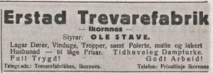 Erstad Trevarefabrikk annonse 1925.jpg