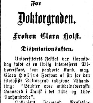 Faksimile Aftenposten 10 des 1903 Clara Holst.jpg