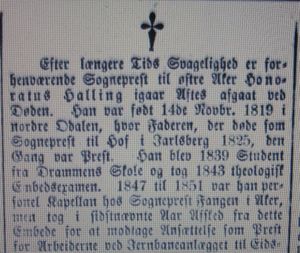 Faksimile Aftenposten 1886 Honoratus Halling.JPG