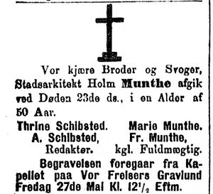 Faksimile Aftenposten 24 mai 1898 Holm Munthe dødsannonse.JPG