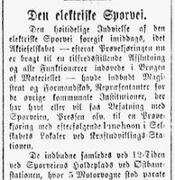 Aftenpostens omtale av «Den elektriske Sporvei» 2. mars 1894.