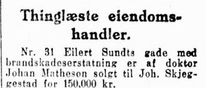 Faksimile Aftenposten 5 okt 1922 salg Matheson.JPG