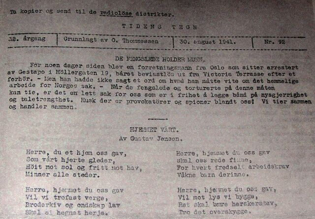 Tidens Tegn (illegal avis) lokalhistoriewiki.no