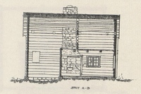 Tverrsnitt, målt opp av Halvor Vreim.