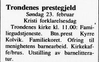 Harstad Tidende 22. februar 1992.