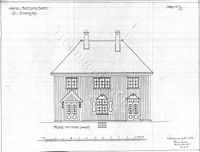 Øi stasjon. Fasade mot linjen. Arkitekt Ivar Næss