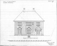 Fasade mot spor Seljaas stasjon. Arkitekt Ivar Næss