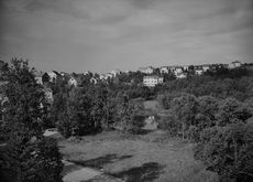 Finnsnes i 1958, sett på avstand. Foto: Nasjonalbiblioteket