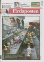 Faksimile av Firdapostens forside 26. juli 2011.