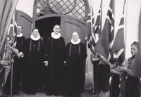 Prestene som deltok ved gudstjenesten i Haug kirke. Foto: Rolf Korvald