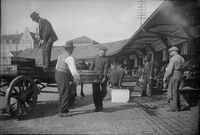Fra fiskehallen fra 1905. Foto: Narve Skarpmoen/Nasjonalbiblioteket (1921).