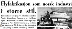 Flyfabrikasjon som norsk industri i større stil. Aftenpostens artikkel 02.11.1939