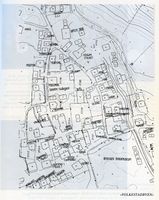 Kart over Folkestadbyen med namn og gardsnummer