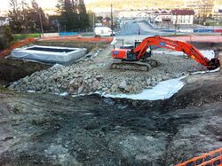 Fordrøyningsmagasin ved Bråte bru 23.04.2014.