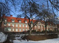 Forskningsveien 7, Vinderen i Oslo, tidligere Universitetets psykiatriske klinikk, åpnet 1926, fra 1998 del av psykiatrisk avdeling ved Diakonhjemmets sykehus. Foto: Stig Rune Pedersen