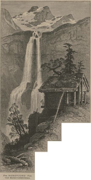 Foss ved Melekvoldsbreen - Yngvar Nielsen 1882.jpg