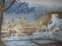 Fossesholmtapetene: Sagbruksscenen