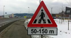 Fotgjengervarsel oppsatt 01.06.2016.