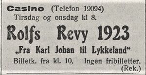 Fra Karl Johan til Lykkeland annonse 1923.jpg