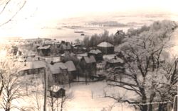 Oversiktsbilde over Flyvebyen på Kjeller under andre verdenskrig. Foto Alexander Dworacek.