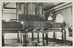 Orgelgalleriet i Østre Fredrikstad kirke (1907) Foto: Nasjonalbiblioteket (1920-1930).