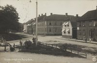 Syvende kvartal fra Voldgaten (den venstre husrekken) i 1910-15. Foto: Ukjent / Nasjonalbiblioteket